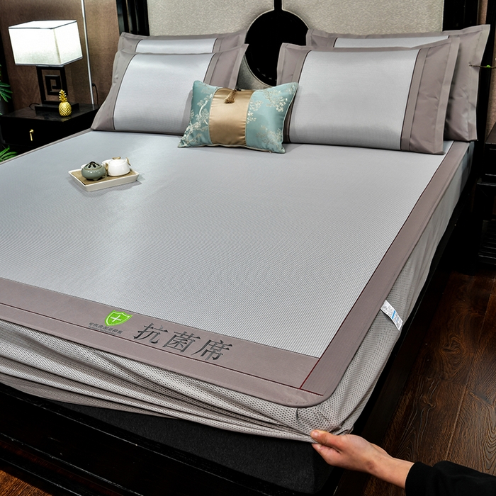 小牛席业 2026新款小千鸟格-经典款抗菌席（床笠款） 灰色