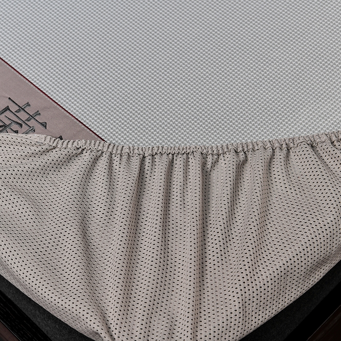 91家纺网 家纺一手货源 找家纺 小牛席业 2026新款小千鸟格-经典款抗菌席（床笠款） 灰色