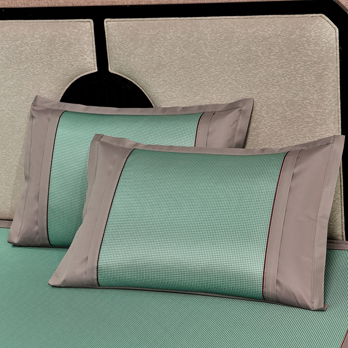 91家纺网 家纺一手货源 找家纺 小牛席业 2026新款小千鸟格-经典款抗菌席（床笠款） 绿色