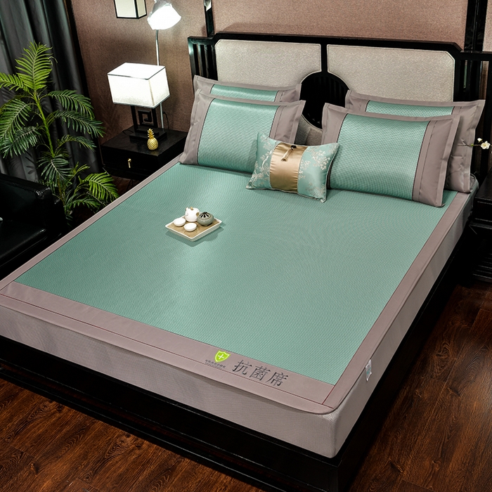 91家纺网 家纺一手货源 找家纺 小牛席业 2026新款小千鸟格-经典款抗菌席（床笠款） 绿色