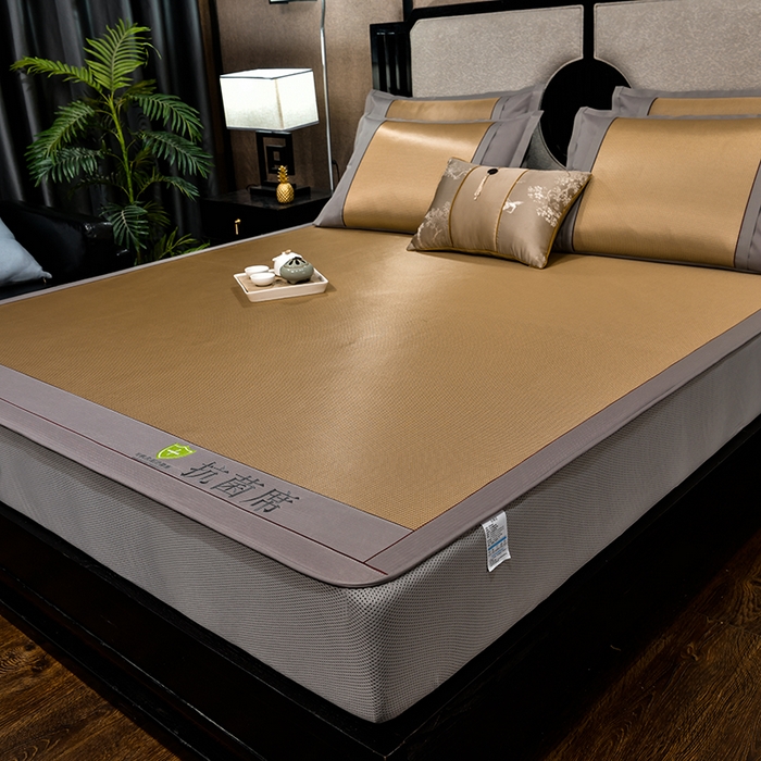 91家纺网 家纺一手货源 找家纺 小牛席业 2026新款小千鸟格-经典款抗菌席（床笠款） 咖色