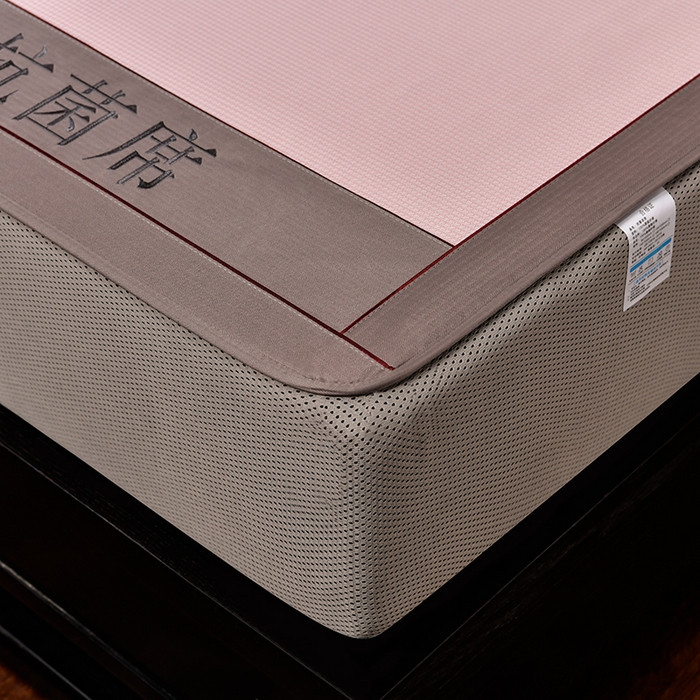 91家纺网 家纺一手货源 找家纺 小牛席业 2026新款小千鸟格-经典款抗菌席（床笠款） 粉色