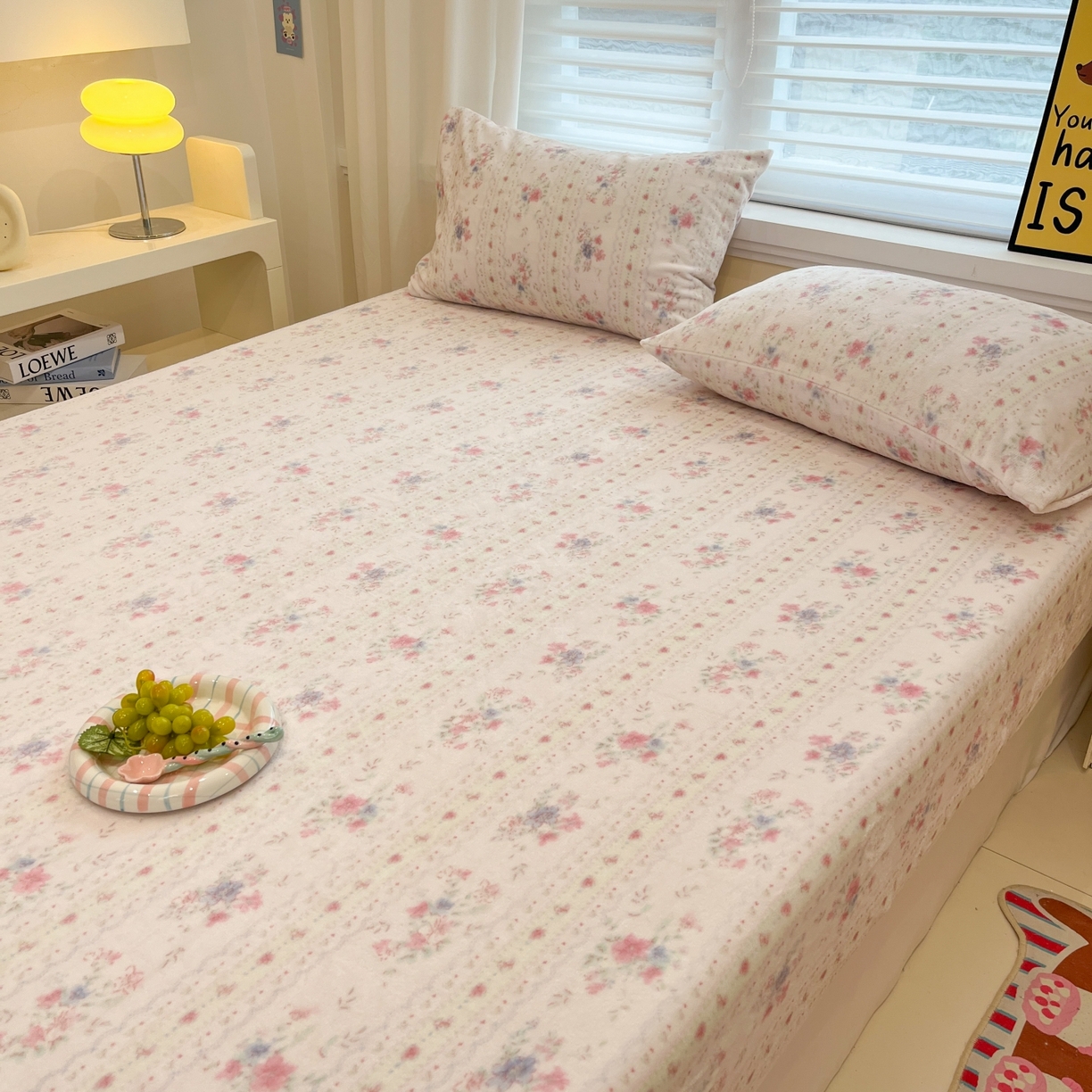 91家纺网 家纺一手货源 找家纺 小桃姐家纺 2025新款高克重牛奶绒印花床笠单品床笠床笠单件 初晴