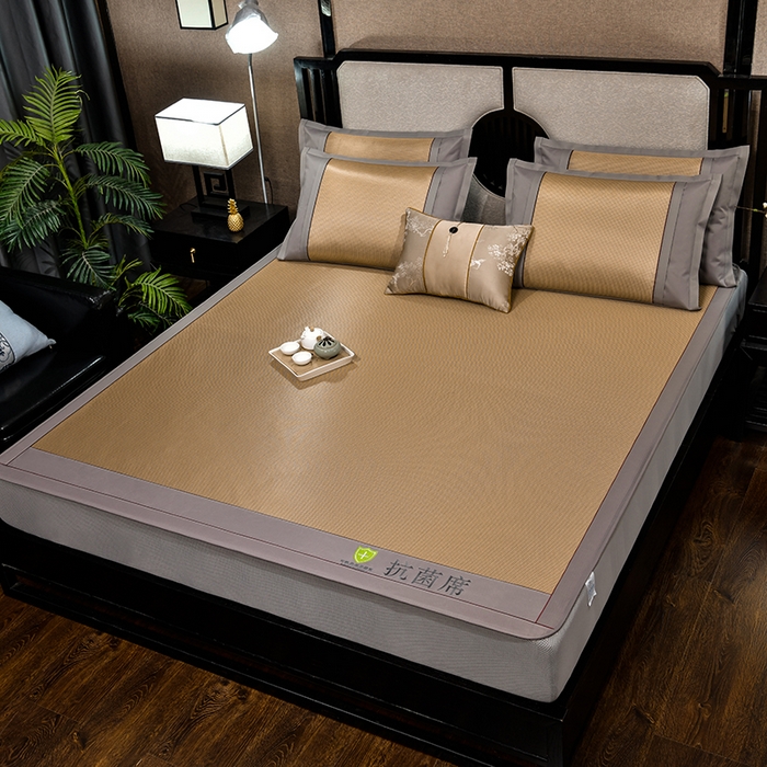 91家纺网 家纺一手货源 找家纺 小牛席业 2026新款小千鸟格-经典款抗菌席（床笠款） 咖色