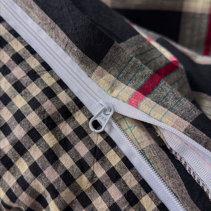 91家纺网 家纺一手货源 找家纺 三沁家居 2025新款格子色织全棉水洗棉四件套直播爆款量大价优 雅韵格调