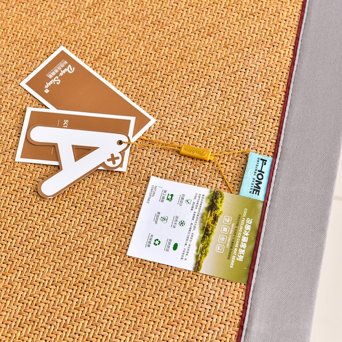 91家纺网 家纺一手货源 找家纺 小牛席业 2026新款3D刺绣印尼藤-熊猫刺绣款（10斤加厚） 黄藤