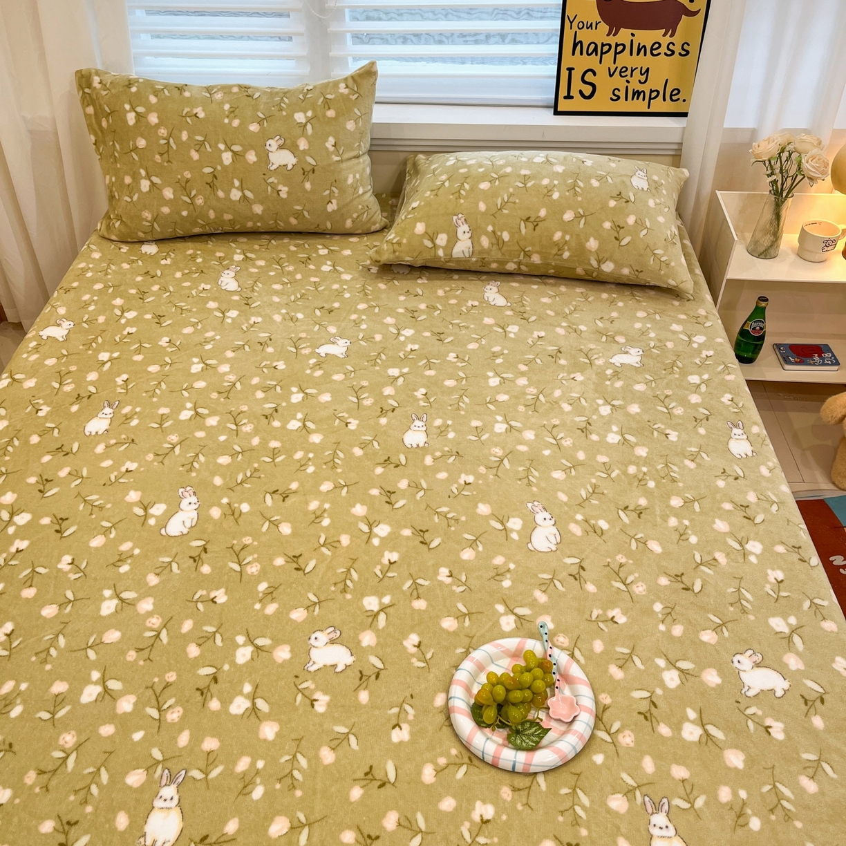 91家纺网 家纺一手货源 找家纺 小桃姐家纺 2025新款高克重牛奶绒印花床笠单品床笠床笠单件 田野免