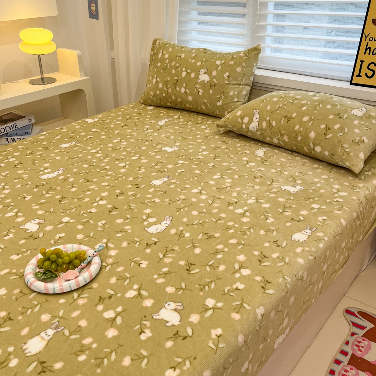 91家纺网 家纺一手货源 找家纺 小桃姐家纺 2025新款高克重牛奶绒印花床笠单品床笠床笠单件 田野免