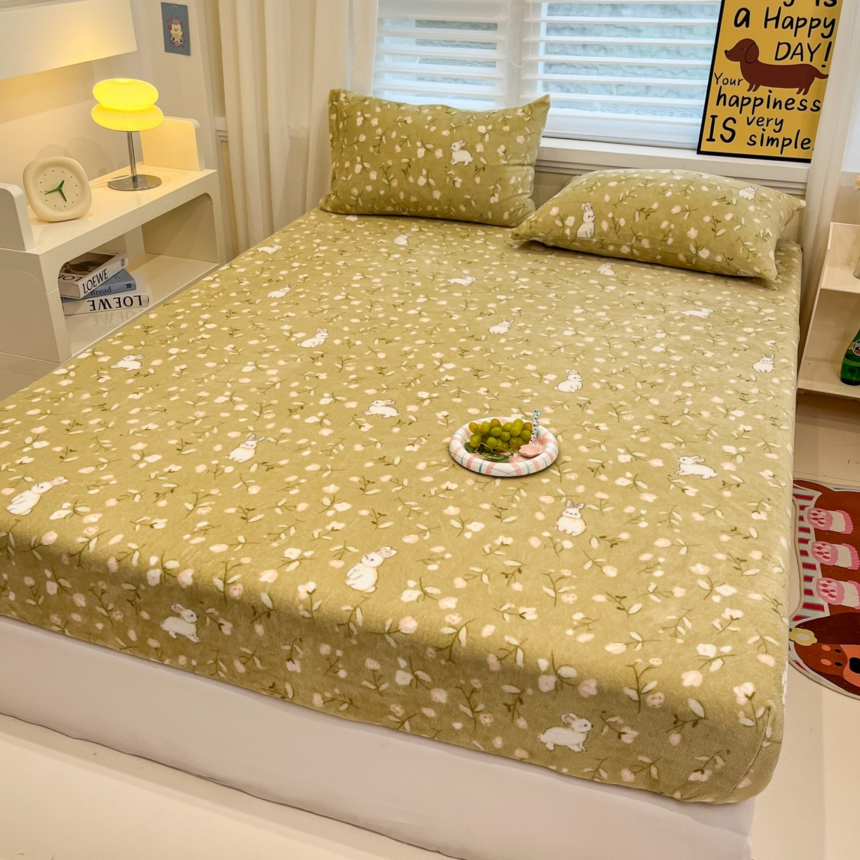 91家纺网 家纺一手货源 找家纺 小桃姐家纺 2025新款高克重牛奶绒印花床笠单品床笠床笠单件 田野免