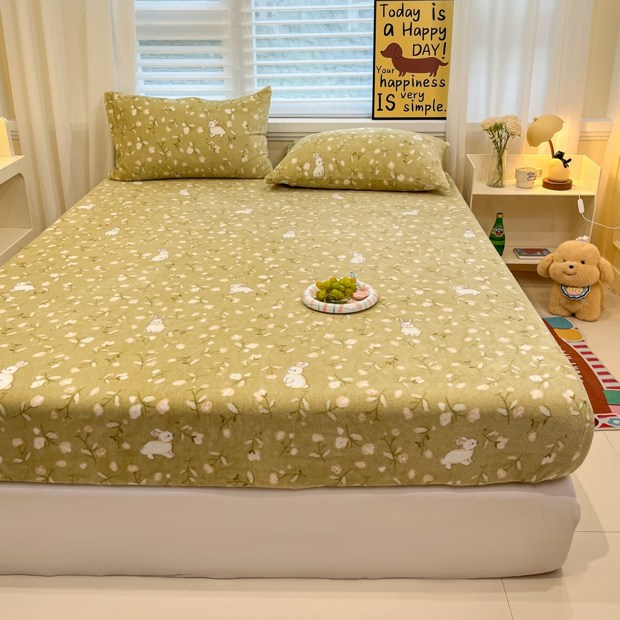 91家纺网 家纺一手货源 找家纺 小桃姐家纺 2025新款高克重牛奶绒印花床笠单品床笠床笠单件 田野免