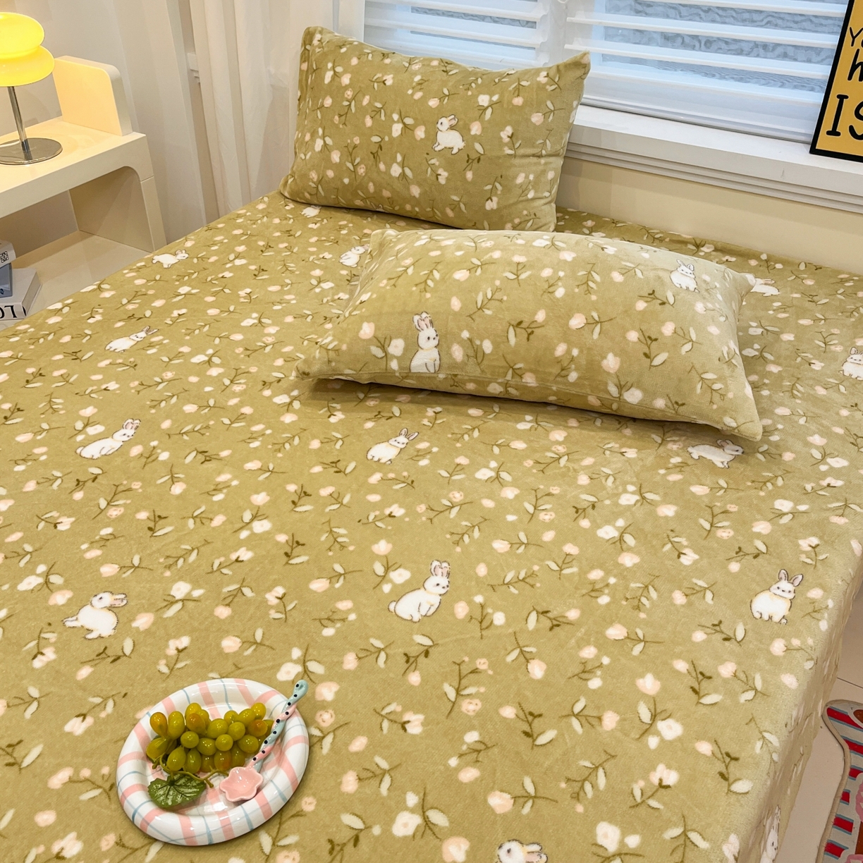 91家纺网 家纺一手货源 找家纺 小桃姐家纺 2025新款高克重牛奶绒印花床笠单品床笠床笠单件 田野免