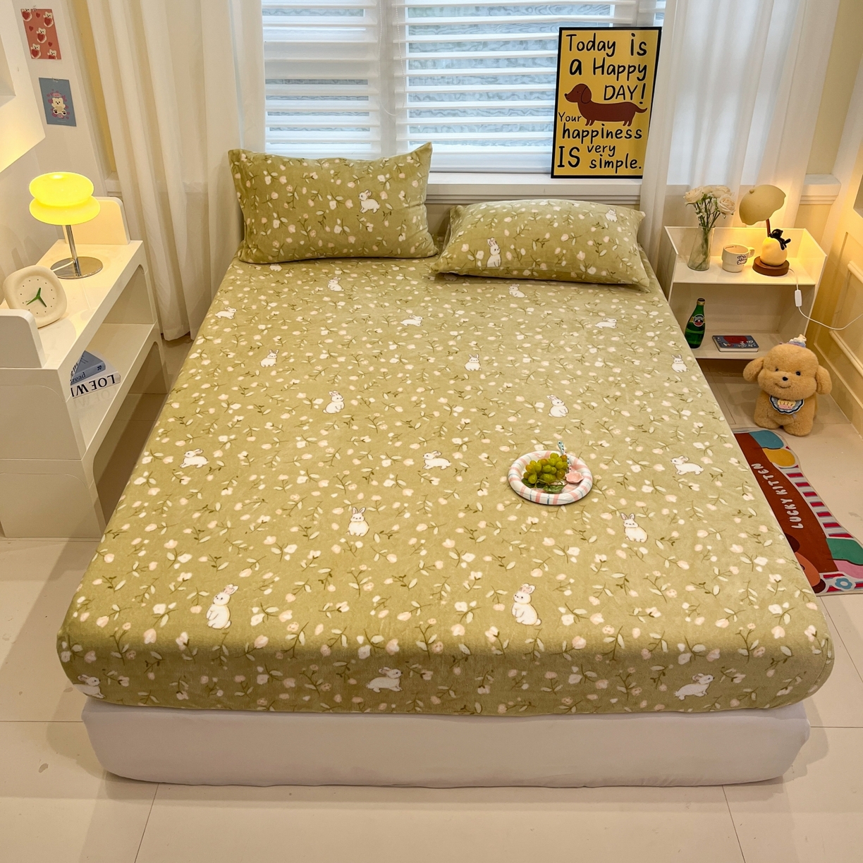 91家纺网 家纺一手货源 找家纺 小桃姐家纺 2025新款高克重牛奶绒印花床笠单品床笠床笠单件 田野免