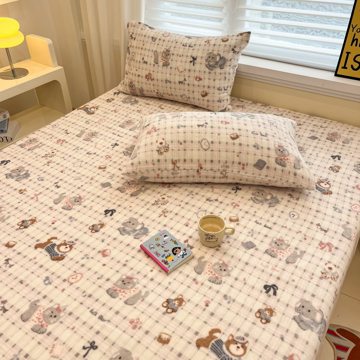 91家纺网 家纺一手货源 找家纺 小桃姐家纺 2025新款高克重牛奶绒印花床笠单品床笠床笠单件 童趣