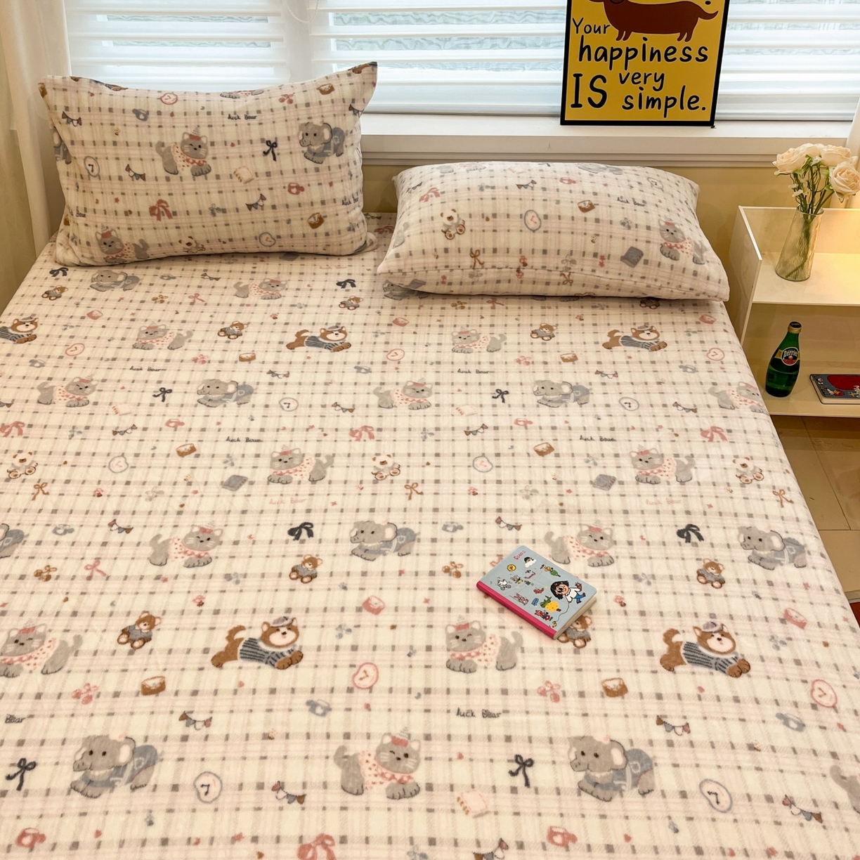 91家纺网 家纺一手货源 找家纺 小桃姐家纺 2025新款高克重牛奶绒印花床笠单品床笠床笠单件 童趣