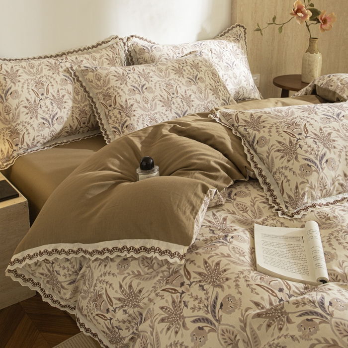 91家纺网 家纺一手货源 找家纺 （总）优米家纺 2026新款棉麻印花四件套