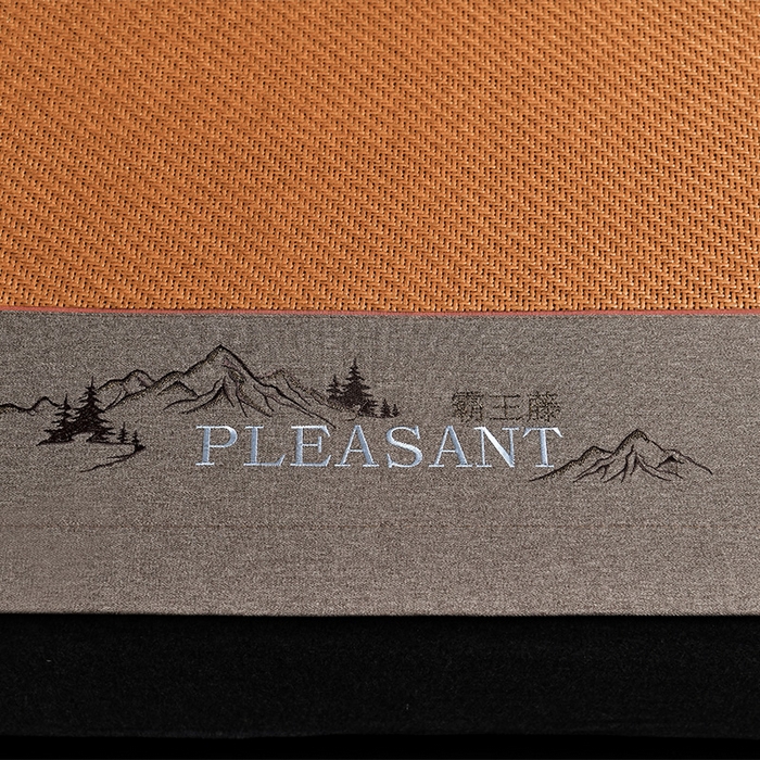 91家纺网 家纺一手货源 找家纺 小牛席业 2026新款3D刺绣印尼藤系列-雪山刺绣款【加厚10斤重】 红棕