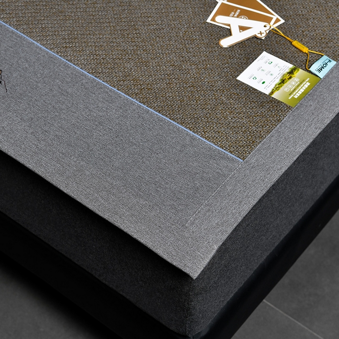 91家纺网 家纺一手货源 找家纺 小牛席业 2026新款3D刺绣印尼藤系列-雪山刺绣款【加厚10斤重】 浅咖