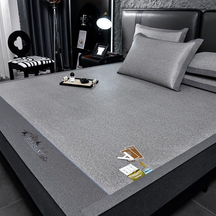 小牛席业 2026新款3D刺绣印尼藤系列-雪山刺绣款【加厚10斤重】 灰色