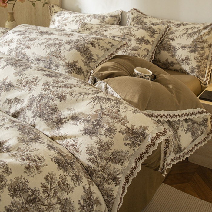 91家纺网 家纺一手货源 找家纺 （总）优米家纺 2026新款棉麻印花四件套