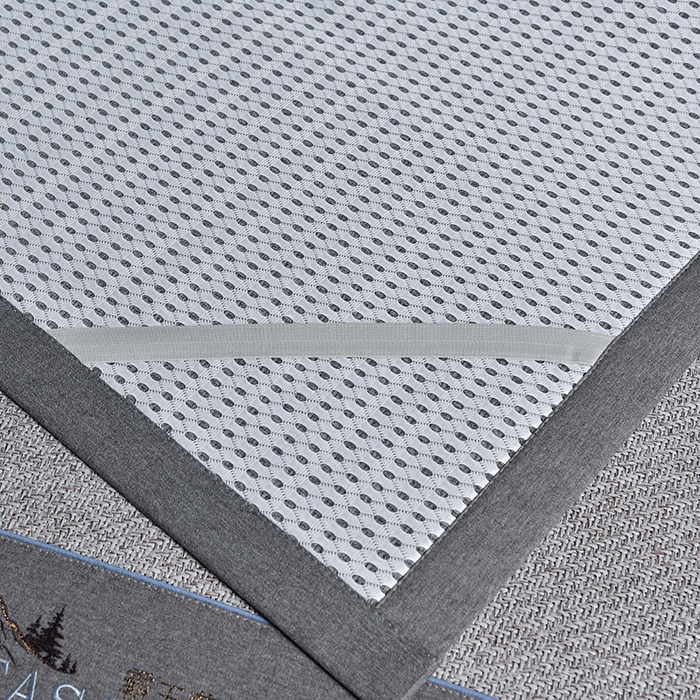 91家纺网 家纺一手货源 找家纺 小牛席业 2026新款3D刺绣印尼藤系列-雪山刺绣款【加厚10斤重】 灰色