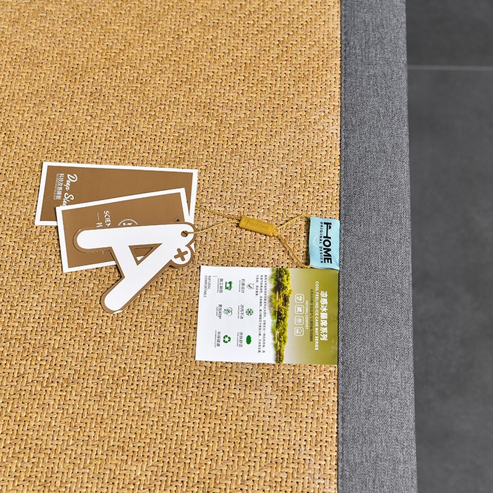 91家纺网 家纺一手货源 找家纺 小牛席业 2026新款3D刺绣印尼藤系列-雪山刺绣款【加厚10斤重】 黄色