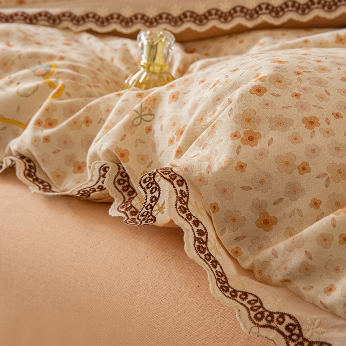 91家纺网 家纺一手货源 找家纺 优米家纺 2026新款棉麻印花四件套 狗狗乐园