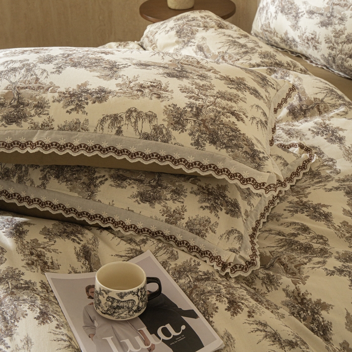 91家纺网 家纺一手货源 找家纺 优米家纺 2026新款棉麻印花四件套 光年之外