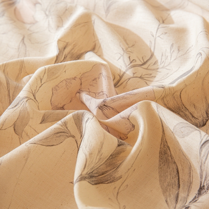 91家纺网 家纺一手货源 找家纺 优米家纺 2026新款棉麻印花四件套 林语花眠