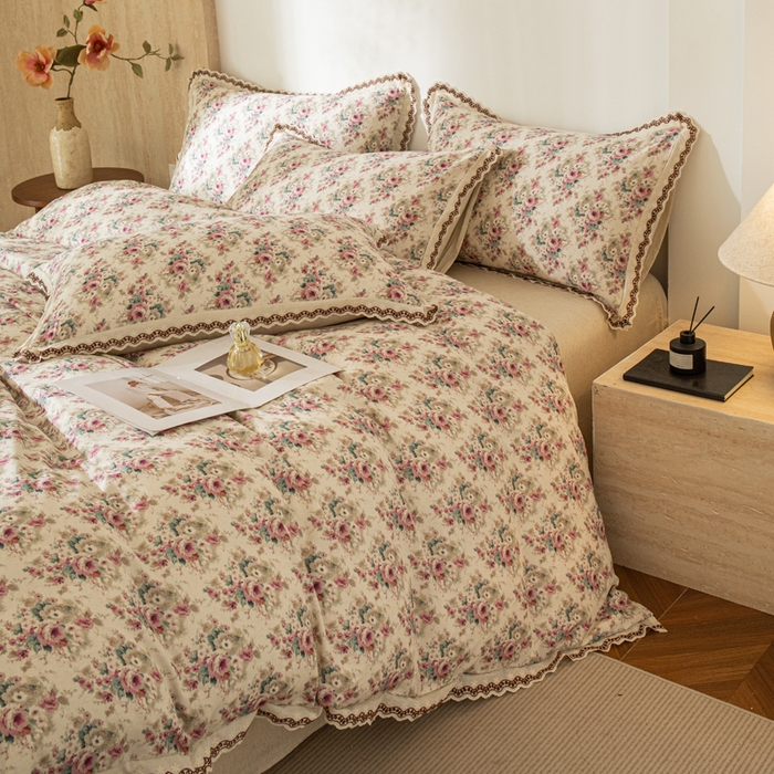 91家纺网 家纺一手货源 找家纺 优米家纺 2026新款棉麻印花四件套 花熙