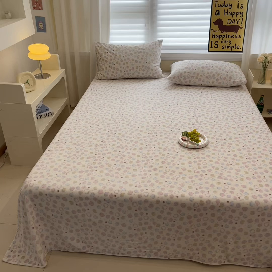 91家纺网 家纺一手货源 找家纺 （总）小桃姐家纺 2025新款高克重牛奶绒印花床单单品床单床单单件