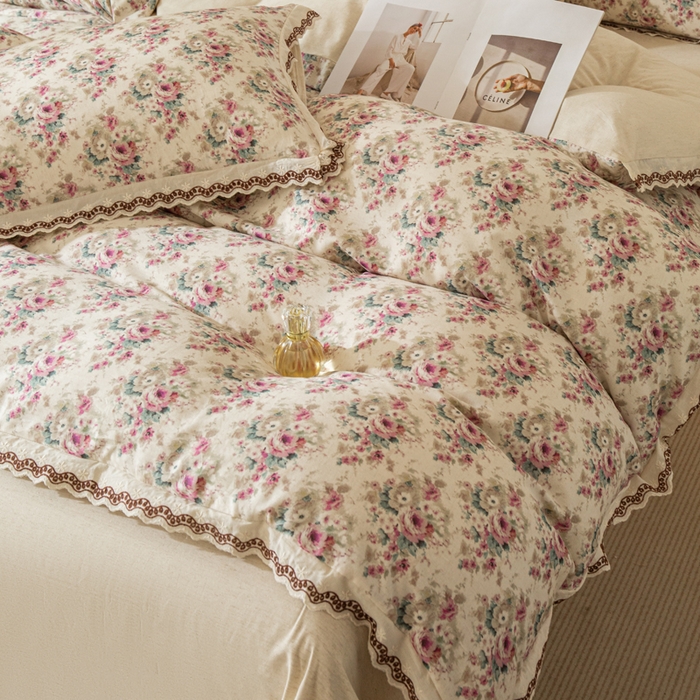 91家纺网 家纺一手货源 找家纺 优米家纺 2026新款棉麻印花四件套 花熙