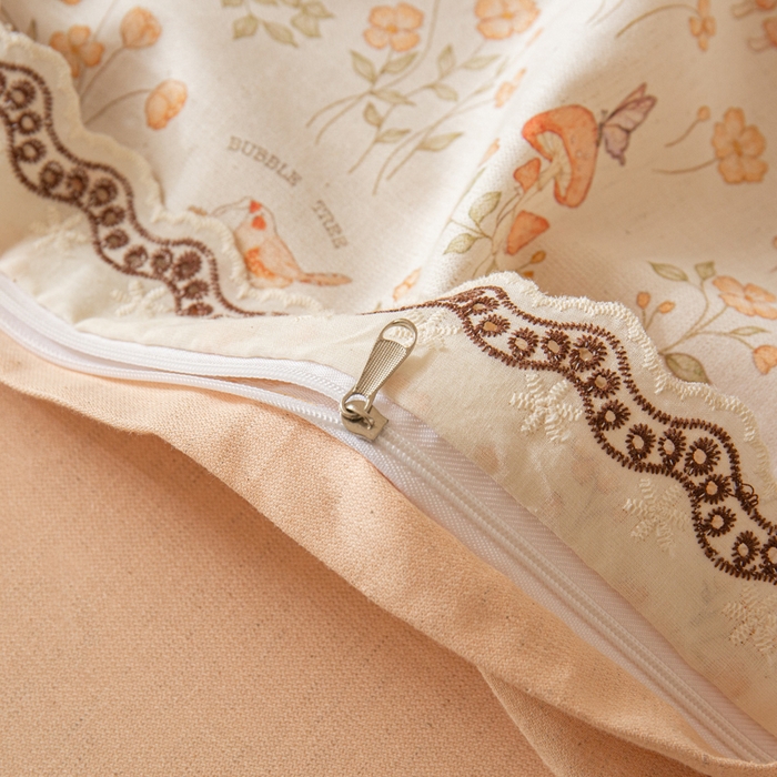 91家纺网 家纺一手货源 找家纺 优米家纺 2026新款棉麻印花四件套 七彩童话