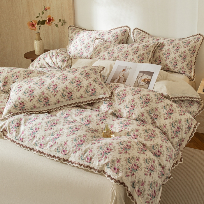 91家纺网 家纺一手货源 找家纺 优米家纺 2026新款棉麻印花四件套 花熙