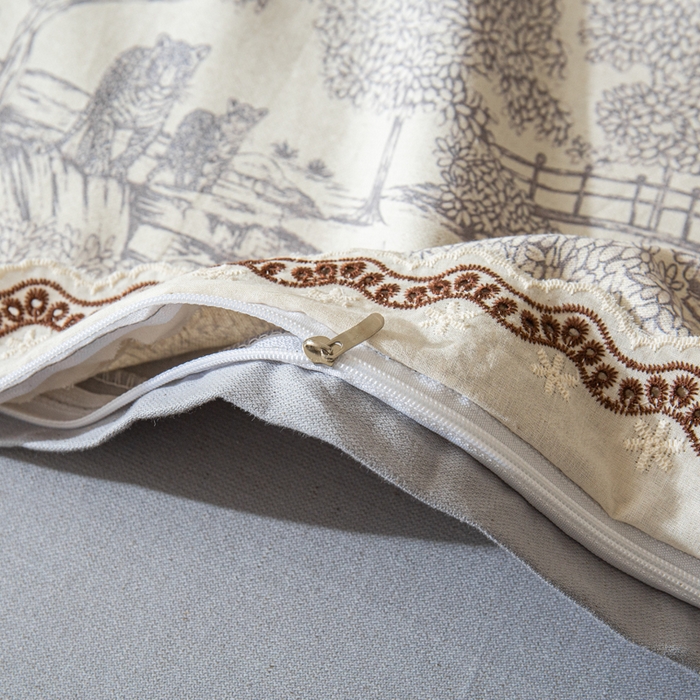 91家纺网 家纺一手货源 找家纺 优米家纺 2026新款棉麻印花四件套 夜曲