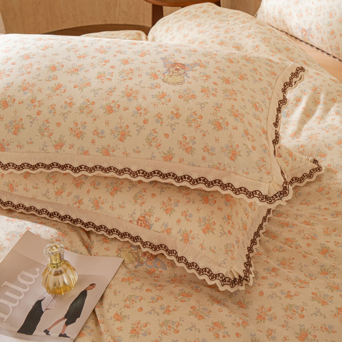 91家纺网 家纺一手货源 找家纺 优米家纺 2026新款棉麻印花四件套 精灵仙子