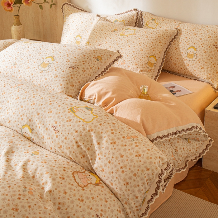 优米家纺 2026新款棉麻印花四件套 狗狗乐园