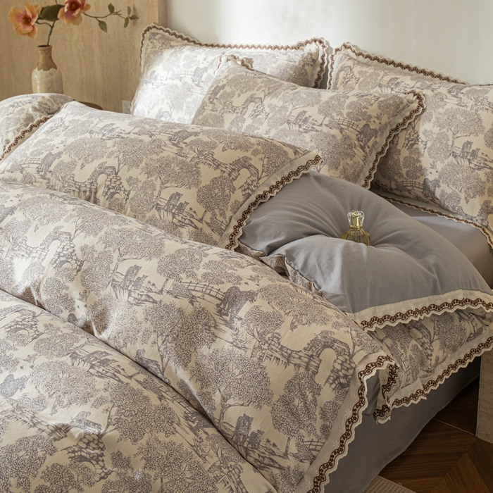 优米家纺 2026新款棉麻印花四件套 夜曲