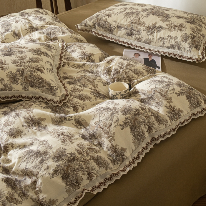 91家纺网 家纺一手货源 找家纺 优米家纺 2026新款棉麻印花四件套 光年之外