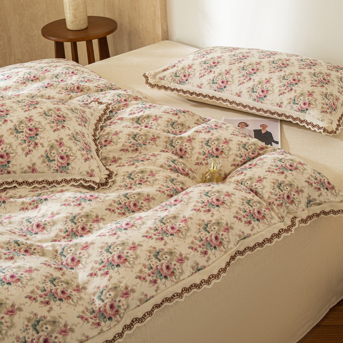 91家纺网 家纺一手货源 找家纺 优米家纺 2026新款棉麻印花四件套 花熙