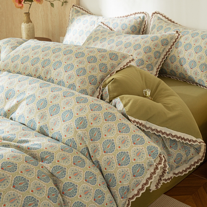 优米家纺 2026新款棉麻印花四件套 云思木想