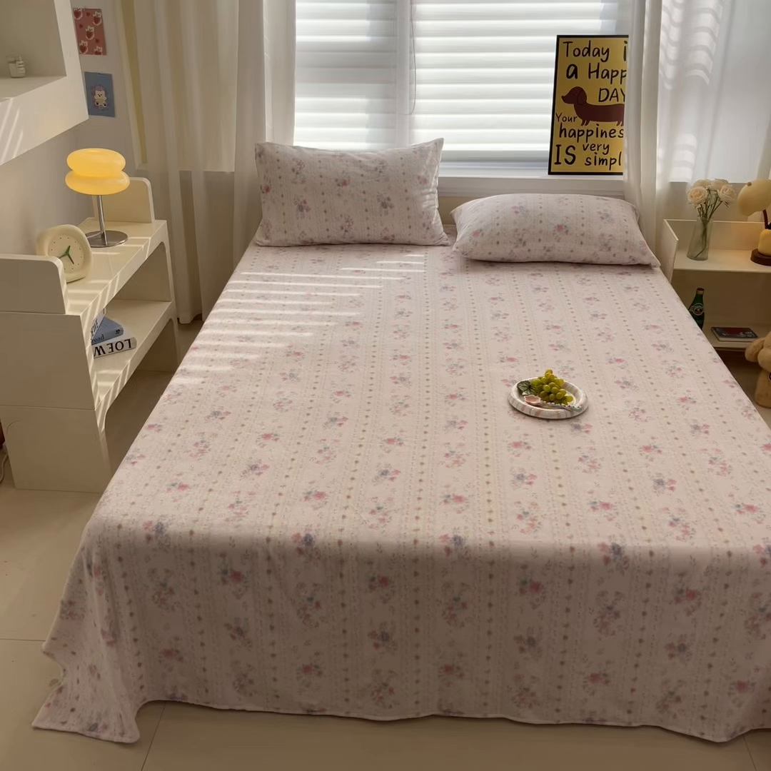 91家纺网 家纺一手货源 找家纺 小桃姐家纺 2025新款高克重牛奶绒印花床单单品床单床单单件 初晴