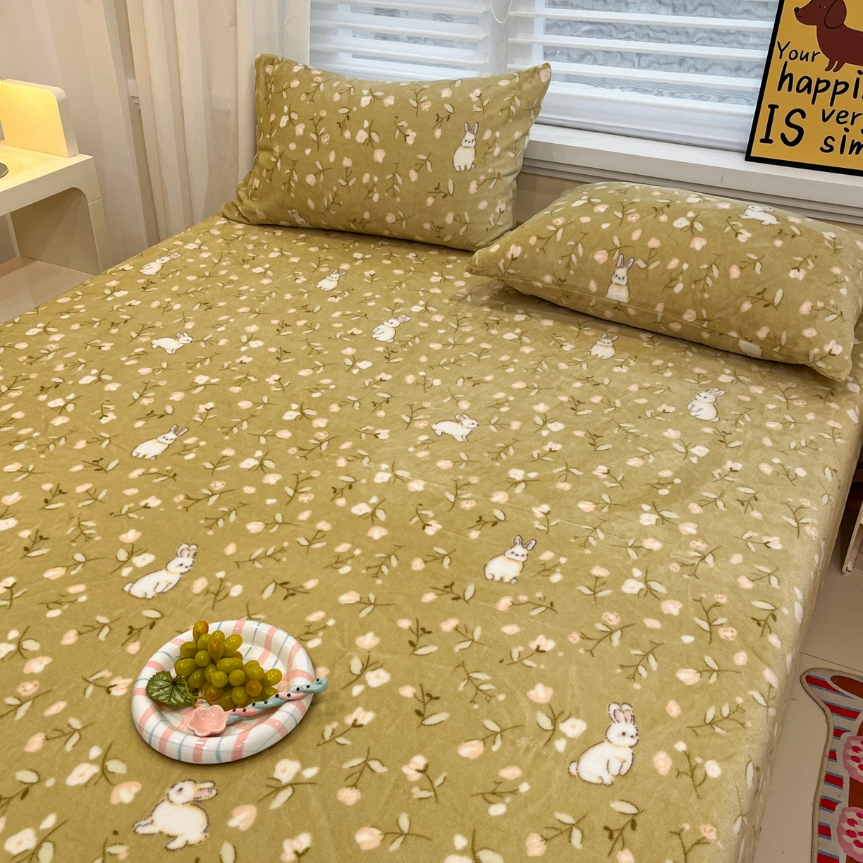 91家纺网 家纺一手货源 找家纺 小桃姐家纺 2025新款高克重牛奶绒印花床单单品床单床单单件 田野免