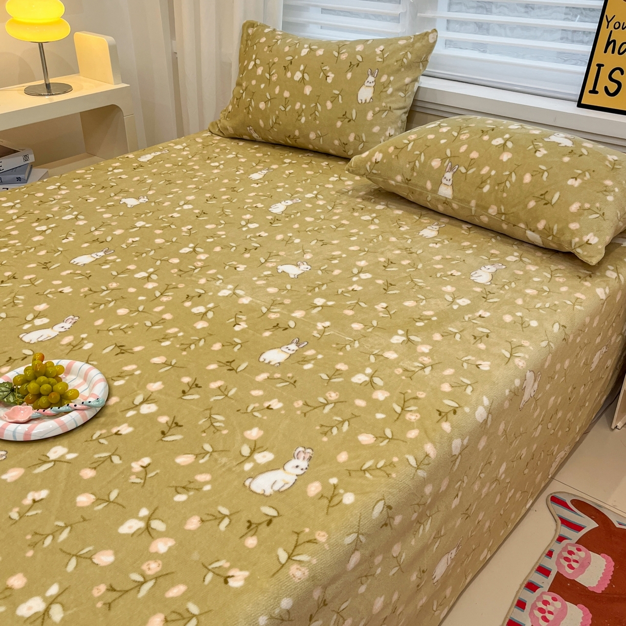 91家纺网 家纺一手货源 找家纺 小桃姐家纺 2025新款高克重牛奶绒印花床单单品床单床单单件 田野免