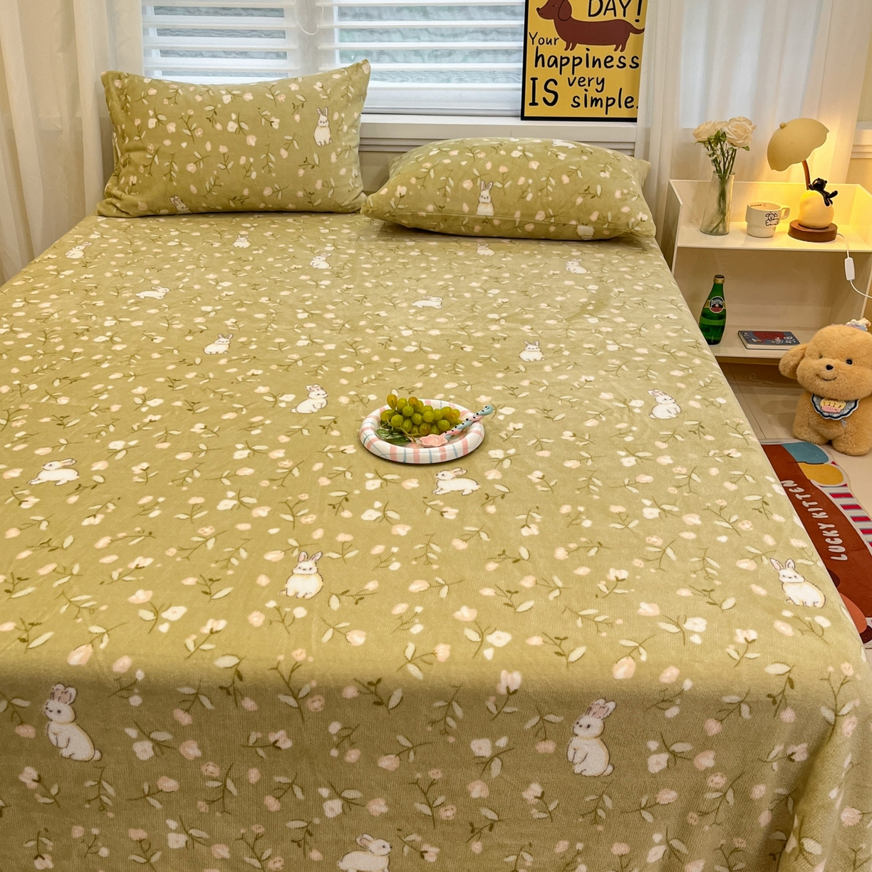 91家纺网 家纺一手货源 找家纺 小桃姐家纺 2025新款高克重牛奶绒印花床单单品床单床单单件 田野免