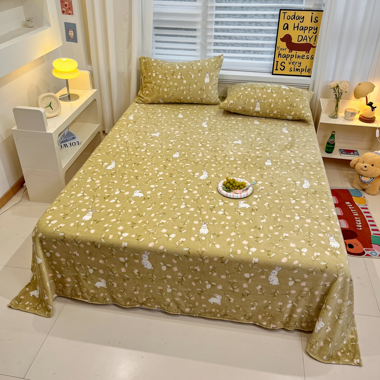 91家纺网 家纺一手货源 找家纺 小桃姐家纺 2025新款高克重牛奶绒印花床单单品床单床单单件 田野免