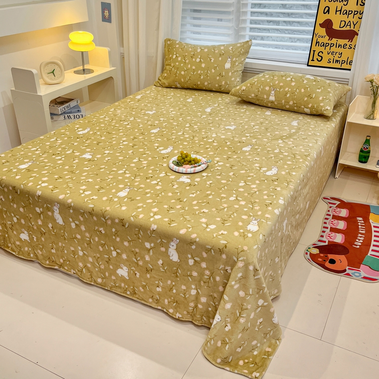 91家纺网 家纺一手货源 找家纺 小桃姐家纺 2025新款高克重牛奶绒印花床单单品床单床单单件 田野免