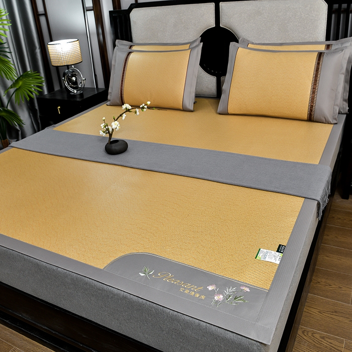 小牛席业 2026新款艾草清香冰藤-双面席系列 艾草冰藤席-浅咖