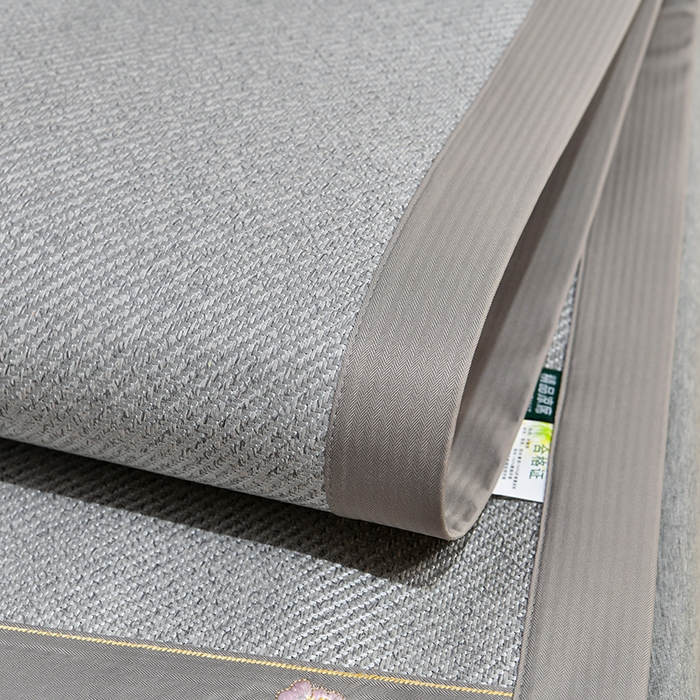 91家纺网 家纺一手货源 找家纺 小牛席业 2026新款艾草清香冰藤-双面席系列 艾草冰藤席-银灰