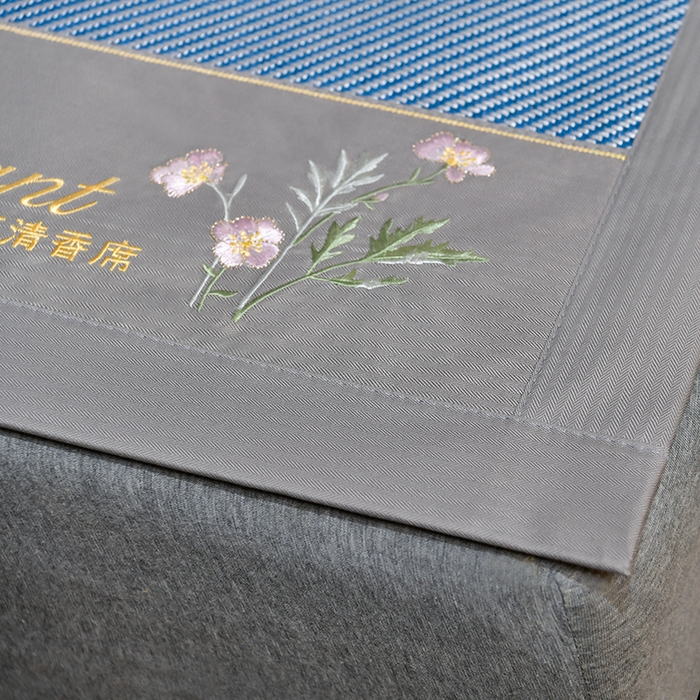 91家纺网 家纺一手货源 找家纺 小牛席业 2026新款艾草清香冰藤-双面席系列 艾草冰藤席-海蓝