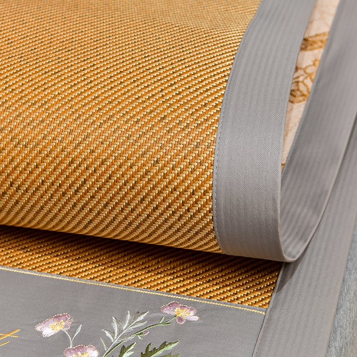 91家纺网 家纺一手货源 找家纺 小牛席业 2026新款艾草清香冰藤-双面席系列 艾草冰藤席-深咖